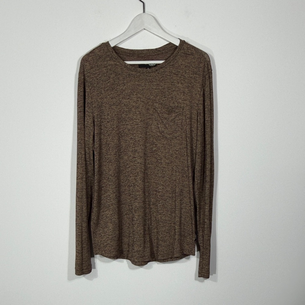 GBG Los Angeles Marled Brown Long Sleeve Top
